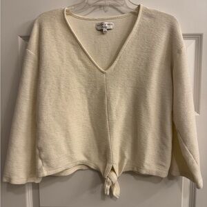 Beige madewell tie front top